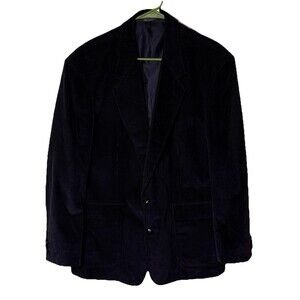 Mens Cotton Corduroy Blazer Black Classic‎ Business Professional Sport Coat 42R